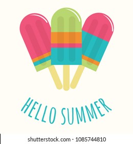 Summer Popsicle Composition – Copy Space