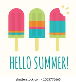 Summer Popsicle Composition – Copy Space