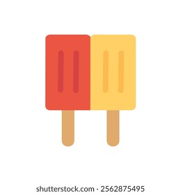 Summer popsicle icon. Holiday, summertime, vacation, relax, travel, outdoor, food, dessert concepts. Flat vector design isolated illustration.