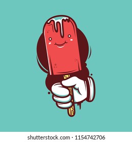 Summer popsicle vector illustration with cartoon and clean design style ready to use.