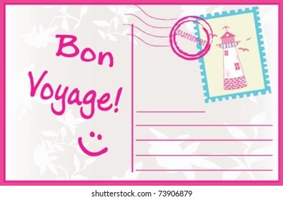  SUMMER Post card " Bon Voyage".