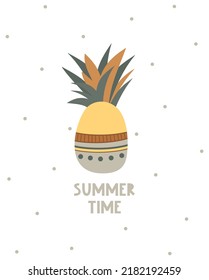 Summer postcard. A handwritten greeting. Vector illustration.
