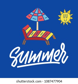 Summer postcard with lettering