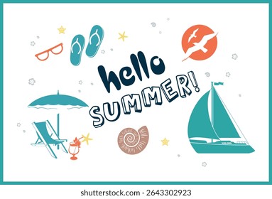 Summer postcard templates featuring vibrant colors and designs, perfect for holiday greetings.