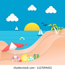 Summer poster background. For web site, wallpaper,banner and placard. Summer backdrop for ad, cover and print materials. Creative art concept, vector illustration, eps 10