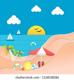 Summer poster background. For web site, wallpaper,banner and placard. Summer backdrop for ad, cover and print materials. Creative art concept, vector illustration, eps 10