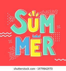 Summer poster, banner colorfull vector illustration and design for poster card