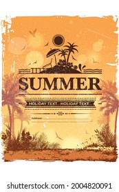 Summer Poster Beach Party. Poster Sommerurlaub. Feiertagszeitung