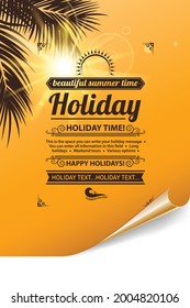 Summer poster beach party. Poster summer vacation. Holiday paper