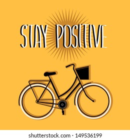 Summer poster with bicycle.Typography. Vector illustration.