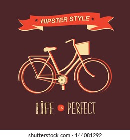 Summer poster with bicycle.Typography.Vector illustration.