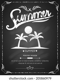 Summer poster blackboard design