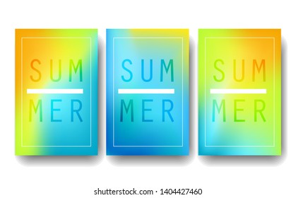 Summer poster, brochure, template with beautiful gradient blurred mesh. Bright and juicy design.