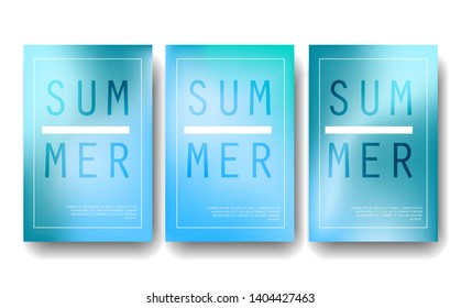 Summer poster, brochure, template with beautiful gradient blurred mesh. Bright and juicy design.