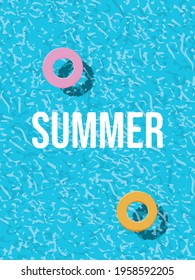 Summer poster or card vector swimming pool background. Minimal illustration. Symbol of vacation, summer holiday, travel. Eps10 illustration.
