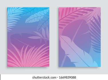 Summer Poster Design Template.Tropischer Sommerhintergrund mit exotischen Blättern.