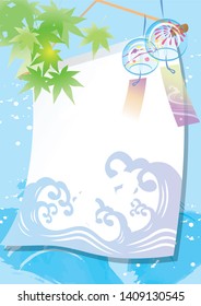 Summer poster with flags flying in the wind