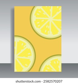 Summer poster flat design lemon flyer vector illustration design background