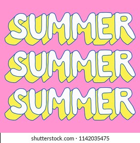 summer poster. Handwritten modern lettering for cards, posters, t-shirts, etc. 