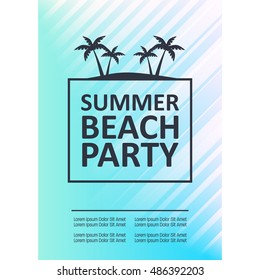 Summer poster illustration. Summer party, Beach party
