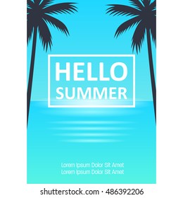 Summer poster illustration. Summer party, Beach party