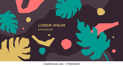 Summer poster in a modern style. Vector illustration on a dark background.