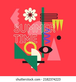 Afiche de verano de estilo moderno. Ilustración vectorial.
