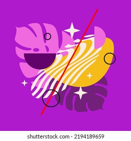 Afiche de verano de estilo moderno. Ilustración vectorial.