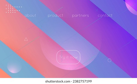 Afiche de verano. Antecedentes de la Parte 3d. Diseño azul mínimo. Forma de tecnología. Composición de geometría ondulada. Gradiente Ux. Página de aterrizaje espacial. Afiche de verano rosado
