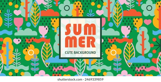 Summer poster in scandinavian style. Can be used in textile industry, paper, background, scrapbooking.