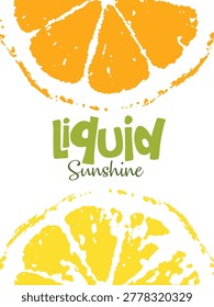 Summer poster with stamped orange and lemon slices featuring 