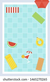 Summer poster, Swimming pool with summer element vector