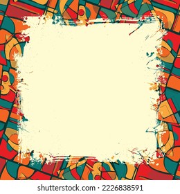 Afiche de verano con texto y fondo abstracto de boho