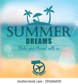 Summer poster. Travel agency. Vector illustration.