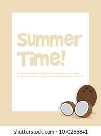 Summer poster with tropical flower