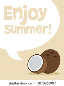 Summer poster with tropical flower