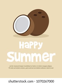 Summer poster with tropical flower
