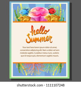 summer poster with under water theme