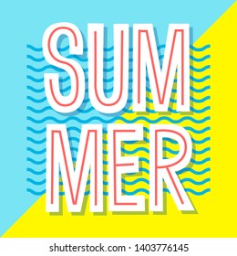 Summer poster. Vector banner design. Typographic illustration for greeting cards, invitation, prints, flyers.