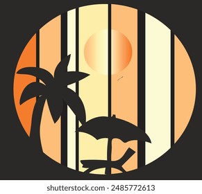 Ilustración vectorial de póster de verano. 
Bueno para el Anuncio, cartel, tarjeta de felicitación, tarjeta de fiesta, invitación, Plantilla, publicidad, campaña y redes sociales. 

