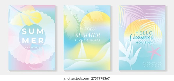Conjunto Vector cartel verano