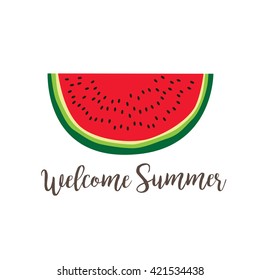 Summer poster with watermelon slice