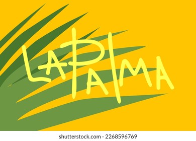 summer poster with writing and palm  leaves vector