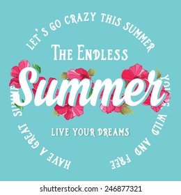 Summer poster.Typography vector.