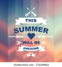 Summer poster.Typography.Vector illustration.