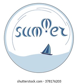 Summer poster.Typography.Vector illustration.
