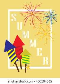 Summer - Print - Graphic Design - Sign - Vector Illustration