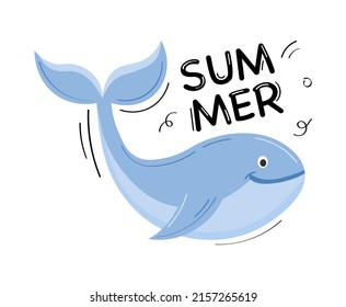 Summer print, label, sticker, logo, hand drawn tags and elements for summer vacation, travel, beach holiday. Vector illustration