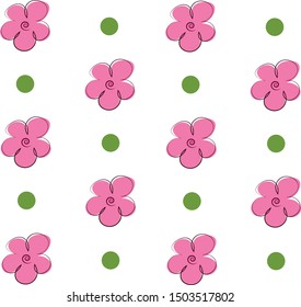 summer print with pink flowers