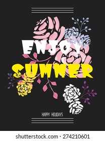 Summer print and slogan. For t-shirt or other uses. Vector illustration.